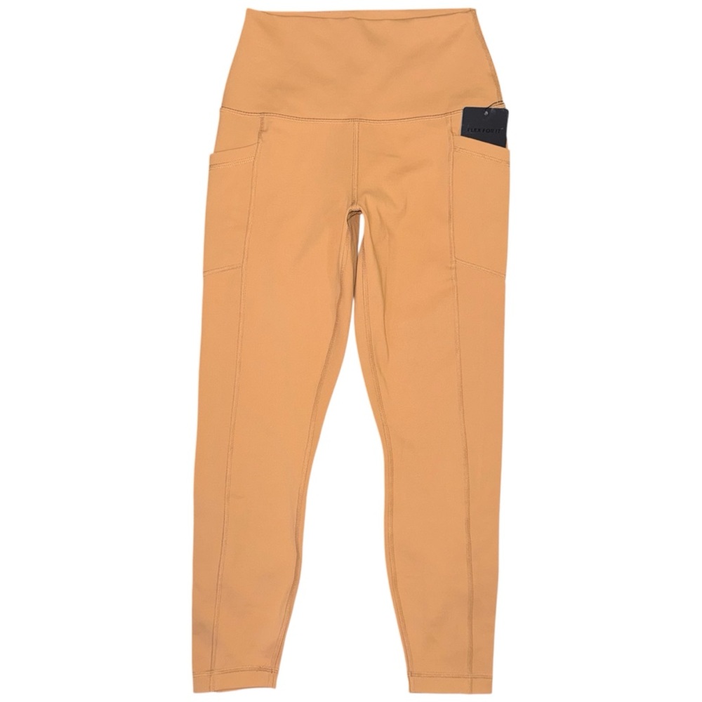 NWT 90 Degree by Reflex Wonderlink 7/8 Leggings Small Side Pocket High Waist Tan
